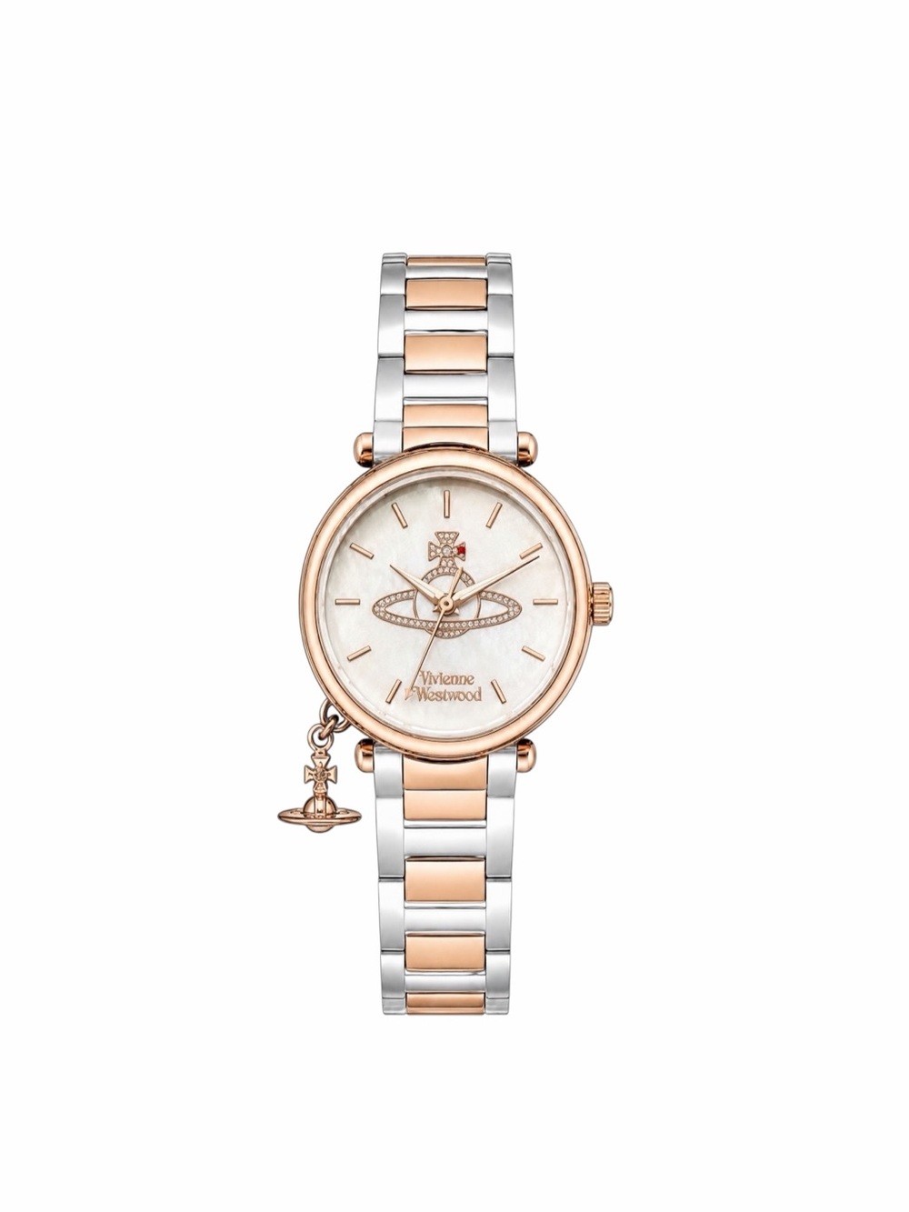 Vivienne Westwood Women's Orb Quartz Watch – rose gold / silver Saturn logo NWT